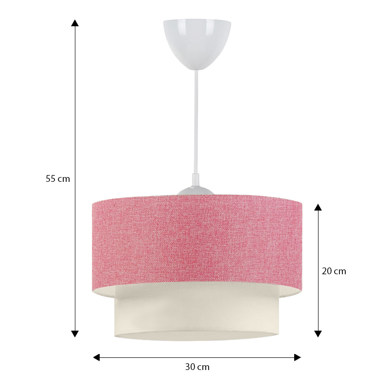 Whitehouse Megapap fabric ceiling lamp in pink color 30x20x55cm.