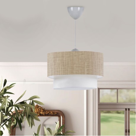 Whitehouse Megapap E27  fabric ceiling lamp in beige color 30x20x55cm.