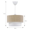 Whitehouse Megapap E27  fabric ceiling lamp in beige color 30x20x55cm.