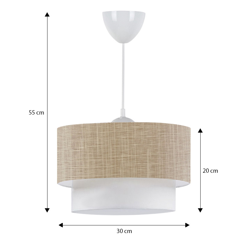 Whitehouse Megapap E27  fabric ceiling lamp in beige color 30x20x55cm.