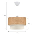 Whitehouse Megapap E27  juta fabric ceiling lamp in beige color 30x20x55cm.