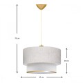 Barnhart Megapap fabric ceiling lamp in white/golden color 30x20x70cm.