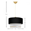 Barnhart Megapap fabric ceiling lamp in black/golden color 30x20x70cm.