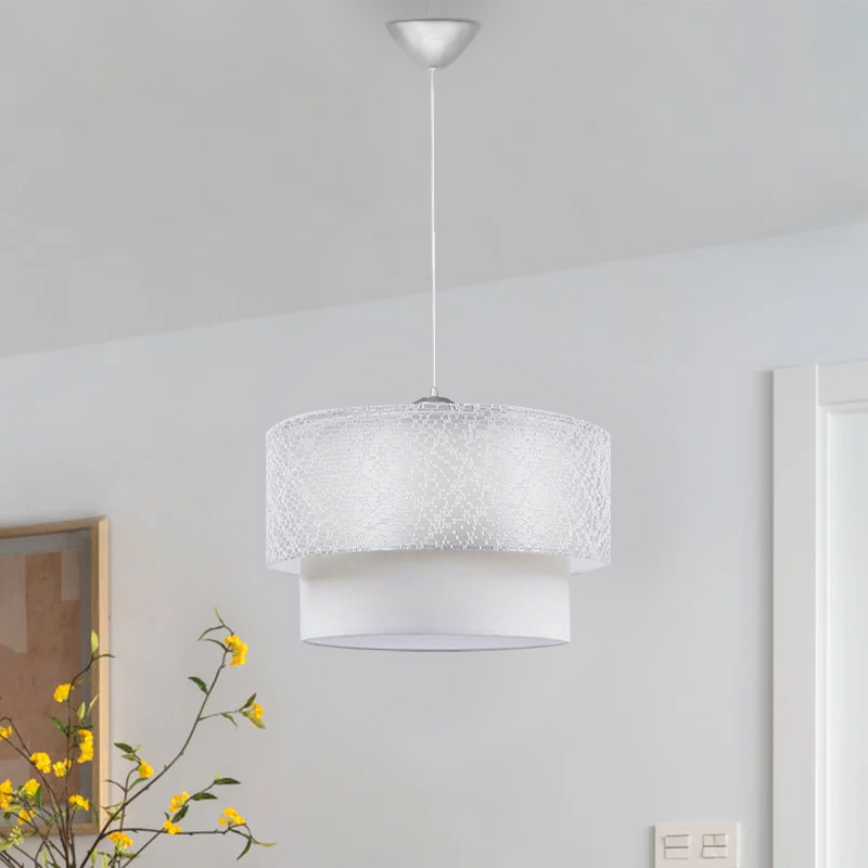 Barnhart Megapap fabric ceiling lamp in white color 30x30x70cm.