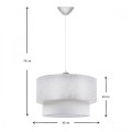 Barnhart Megapap fabric ceiling lamp in white color 30x30x70cm.