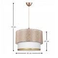 Barnhart Megapap fabric ceiling lamp in golden/cream color 30x20x70cm.