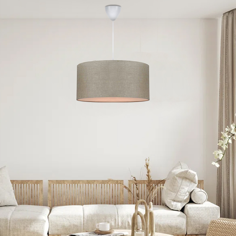 Monahan Megapap fabric ceiling lamp in sand beige color 38x20x70cm.