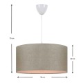 Monahan Megapap fabric ceiling lamp in sand beige color 38x20x70cm.