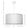 Alloy Megapap fabric ceiling lamp in white color 38x20x70cm.