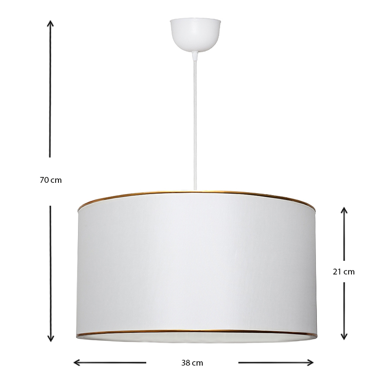 Alloy Megapap fabric ceiling lamp in white color 38x20x70cm.