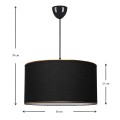 Alloy Megapap fabric ceiling lamp in black color 38x20x70cm.