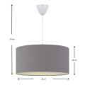 Monahan Megapap fabric ceiling lamp in grey color 38x20x70cm.
