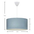 Monahan Megapap fabric ceiling lamp in blue color 38x20x70cm.