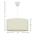 Monahan Megapap fabric ceiling lamp in ecru color 38x20x70cm.