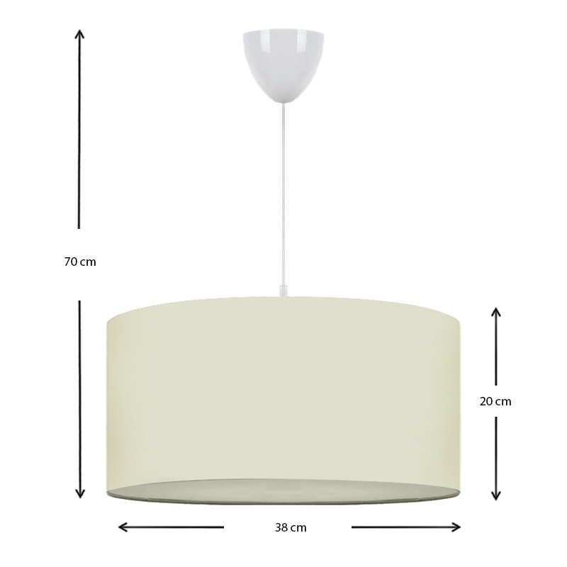 Monahan Megapap fabric ceiling lamp in ecru color 38x20x70cm.