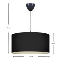 Monahan Megapap fabric ceiling lamp in black color 38x21x70cm.