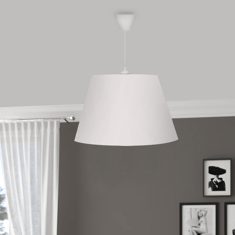 Elanor Megapap fabric ceiling lamp in white color 37x21x70cm.