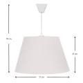 Elanor Megapap fabric ceiling lamp in white color 37x21x70cm.