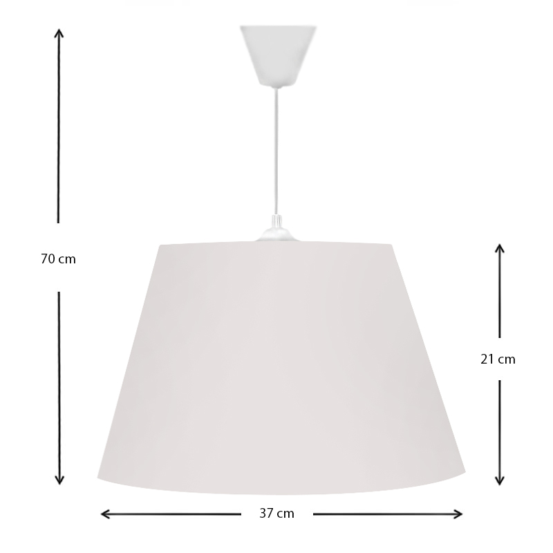 Elanor Megapap fabric ceiling lamp in white color 37x21x70cm.