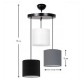 Rosie Megapap fabric ceiling 3 light in grey/black color 15x15x90cm.