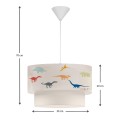 Goofy Megapap fabric ceiling lamp with cute little dinosaurs 30x20x70cm.