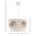 Goofy Megapap fabric ceiling lamp with little cheerful elephants 30x20x70cm.
