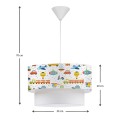 Goofy Megapap fabric ceiling lamp with cute cars 30x20x70cm.