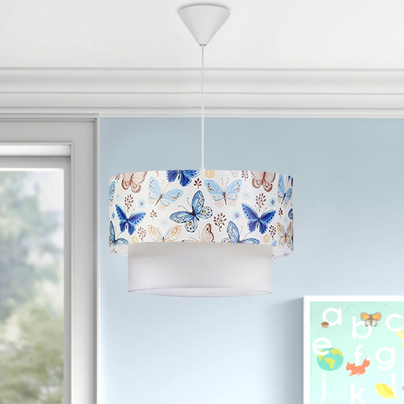 Goofy Megapap fabric ceiling lamp with various cute little butterflies 30x20x70cm.