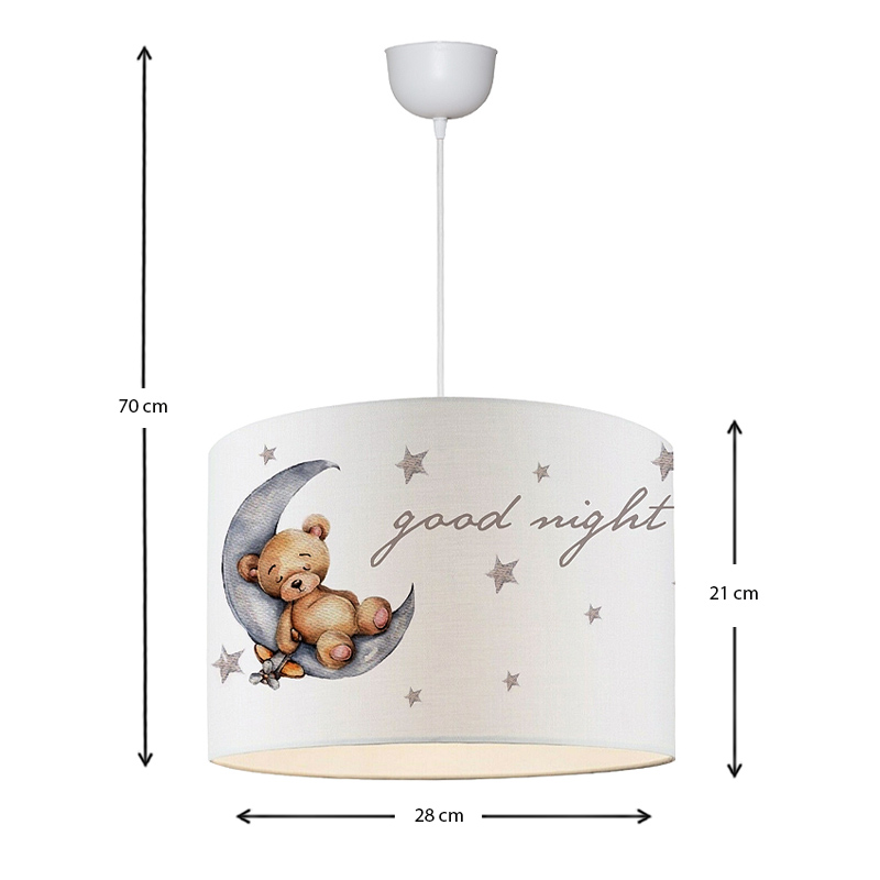 Goofy Megapap fabric ceiling lamp with cute teddy bear 28x21x70cm.