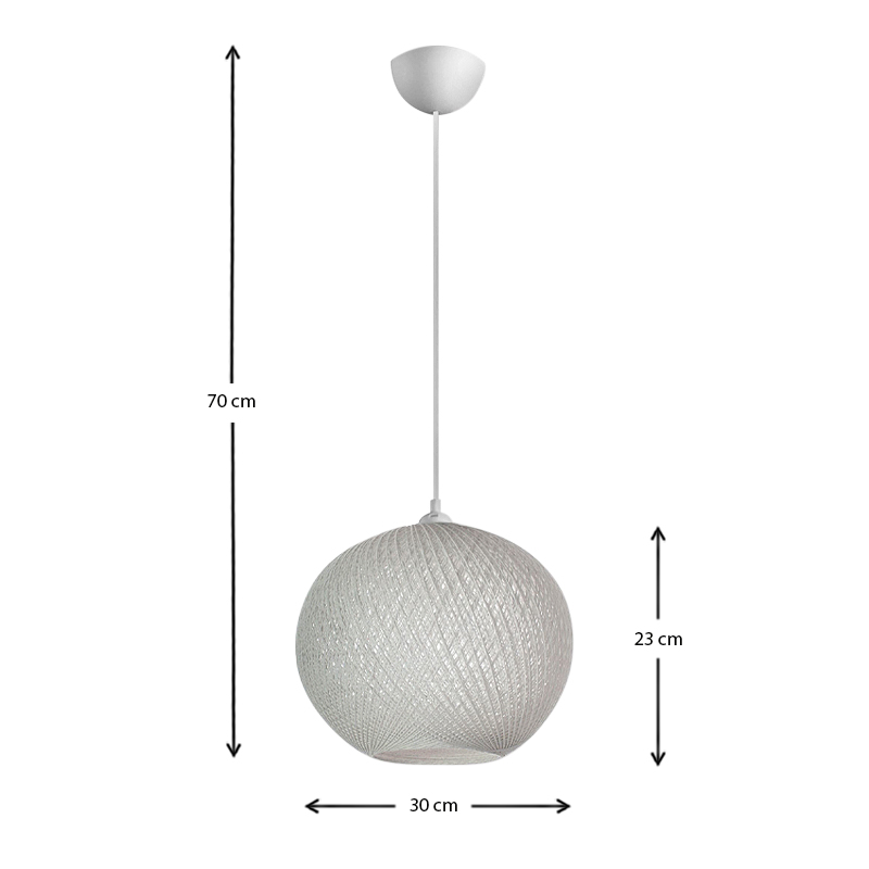 Gibson Megapap ceiling lamp in white color 30x23x70cm.