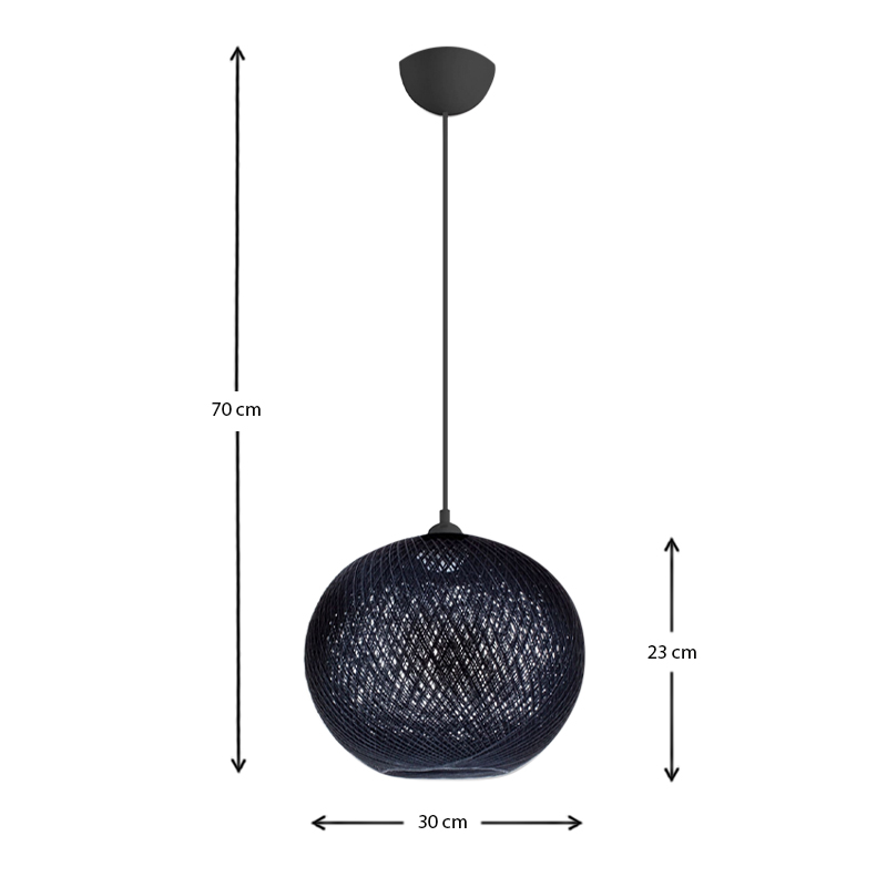 Gibson Megapap ceiling lamp in black color 30x23x70cm.