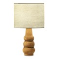 Ginger Megapap Ε27 fabric/Mdf table light in cream/brown color 19x16x30cm.