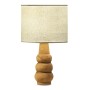 Ginger Megapap Ε27 fabric/Mdf table light in cream/brown color 19x16x30cm.