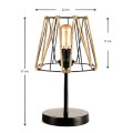 Clancy Megapap E27 rope/metallic table light in black color 22x17x37cm.