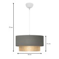 Lucifer Megapap Ε27 fabric ceiling lamp in grey color 30x15x70cm