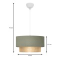 Lucifer Megapap Ε27 fabric ceiling lamp in pastel green color 30x15x70cm