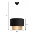 Lucifer Megapap Ε27 fabric ceiling lamp in black color 30x20x70cm