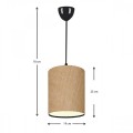 Layla Megapap Ε27 fabric ceiling light in beige color 19x25x70cm