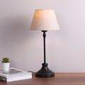 Doze Megapap E27 fabric/metallic table light in beige/black color 22x22x48cm.