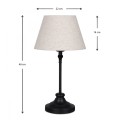Doze Megapap E27 fabric/metallic table light in beige/black color 22x22x48cm.