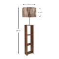 Launo Megapap Mdf/fabric/Pvc floor lamp in brown/walnut color 38x38x150cm.
