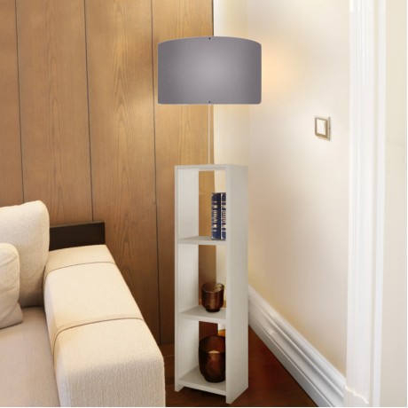 Launo Megapap Mdf/fabric/Pvc floor lamp in white - grey color 38x38x150cm.