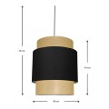 Holdon Megapap Ε27 fabric ceiling light in beige/black color 30x30x70cm