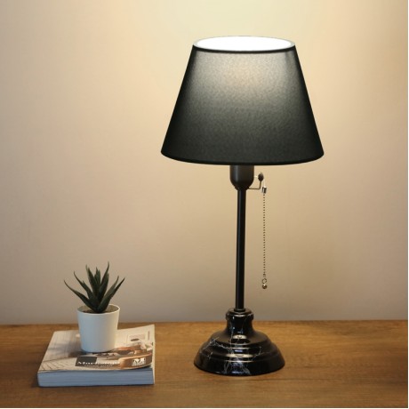 Vienna Megapap E27 fabric/metal table light in black color Φ22x45cm.