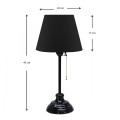 Vienna Megapap E27 fabric/metal table light in black color Φ22x45cm.