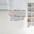Fanny Megapap E27 fabric ceiling lamp in white - gold color Φ30x70cm