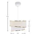 Fanny Megapap E27 fabric ceiling lamp in white - gold color Φ30x70cm