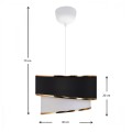 Fanny Megapap E27 fabric ceiling lamp in black - white color Φ30x70cm