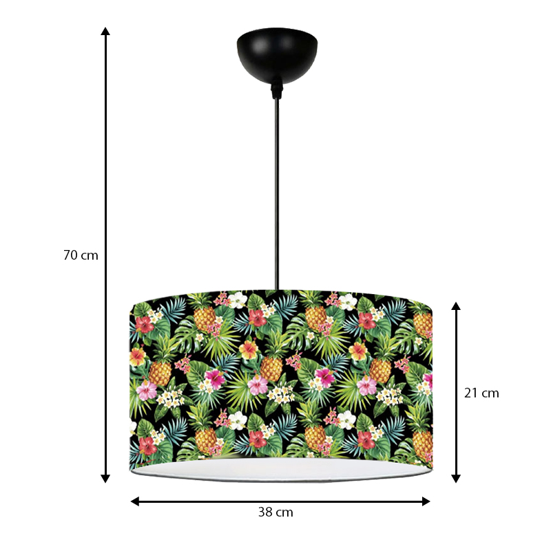 Alamea Megapap E27 fabric ceiling lamp multicolor floral Φ38x70cm.