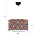 Alamea Megapap E27 fabric ceiling lamp multicolor victorian pattern Φ38x70cm.